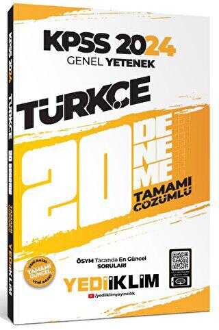 Yediiklim Yayınları 2024 KPSS Genel Yetenek Türkçe Tamamı Çözümlü 20 Deneme