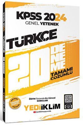 Yediiklim Yayınları 2024 KPSS Genel Yetenek Türkçe Tamamı Çözümlü 20 Deneme - 1