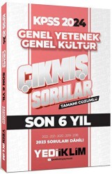 Yediiklim Yayınları 2024 KPSS Lisans Genel Yetenek Genel Kültür Son 6 Yıl Tamamı Çözümlü Çıkmış Sorular - Yediiklim Yayınları