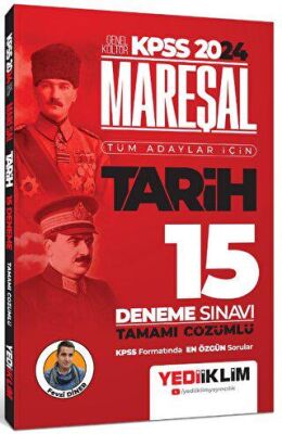 Yediiklim Yayınları KPSS Mareşal Genel Kültür Tarih Tüm Adaylar İçin Tamamı Çözümlü 15 Deneme Sınavı - 1