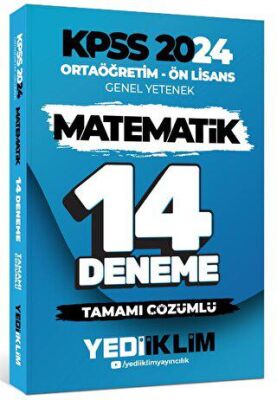 Yediiklim Yayınları 2024 KPSS Ortaöğretim - Ön Lisans Genel Yetenek Matematik 14 Deneme Tamamı Çözümlü - 1