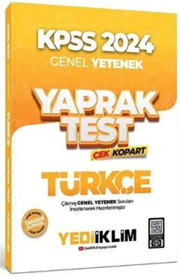 Yediiklim Yayınları 2024 KPSS Türkçe Yaprak Test Çek Kopart - 1