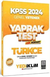 Yediiklim Yayınları 2024 KPSS Türkçe Yaprak Test Çek Kopart - 2