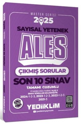 Yediiklim Yayınları 2025 ALES Master Serisi Sayısal Yetenek Tamamı Çözümlü Son 10 Sınav Çıkmış Sorular - 1