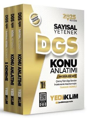 Yediiklim Yayınları 2025 DGS Modüler Set Sayısal Bölüm-Sözel Bölüm-Deneme - 1