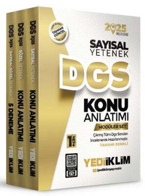 Yediiklim Yayınları 2025 DGS Modüler Set Sayısal Bölüm-Sözel Bölüm-Deneme - 1