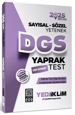 Yediiklim Yayınları 2025 DGS Sayısal-Sözel Yetenek Çek Kopart Yaprak Test - 1