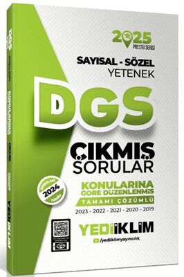 Yediiklim Yayınları 2025 DGS Sayısal-Sözel Yetenek Tamamı Çözümlü Konularına Göre Çıkmış Sorular - 1