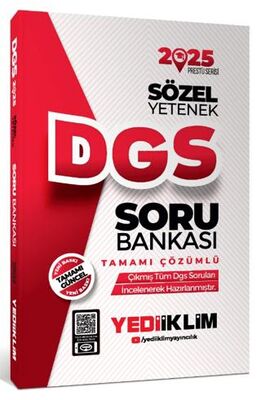 Yediiklim Yayınları 2025 DGS Sözel Yetenek Tamamı Çözümlü Soru Bankası - 1