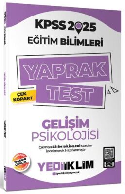 Yediiklim Yayınları 2025 KPSS Eğitim Bilimleri Gelişim Psikolojisi Çek Kopart Yaprak Test - 1
