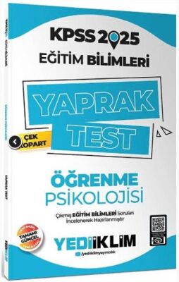 Yediiklim Yayınları 2025 KPSS Eğitim Bilimleri Öğrenme Psikolojisi Çek Kopart Yaprak Test - 1
