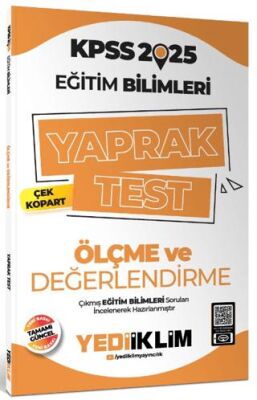 Yediiklim Yayınları 2025 KPSS Eğitim Bilimleri Ölçme ve Değerlendirme Çek Kopart Yaprak Test - 1