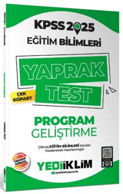 Yediiklim Yayınları 2025 KPSS Eğitim Bilimleri Program Geliştirme Çek Kopart Yaprak Test - 1