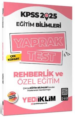Yediiklim Yayınları 2025 KPSS Eğitim Bilimleri Rehberlik ve Özel Eğitim Çek Kopart Yaprak Test - 1