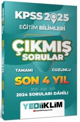 Yediiklim Yayınları 2025 KPSS Eğitim Bilimleri Son 4 Yıl Tamamı Çözümlü Çıkmış Sorular - Yediiklim Yayınları
