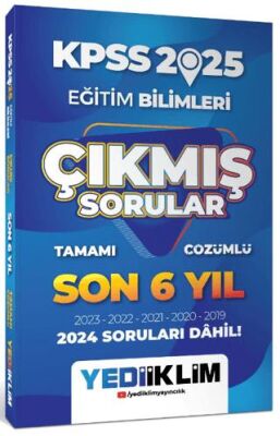 Yediiklim Yayınları 2025 KPSS Eğitim Bilimleri Son 6 Yıl Tamamı Çözümlü Çıkmış Sorular - 1