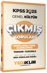 Yediiklim Yayınları 2025 KPSS Genel Kültür Konularına Göre Düzenlenmiş Tamamı Çözümlü Çıkmış Sorular - Yediiklim Yayınları