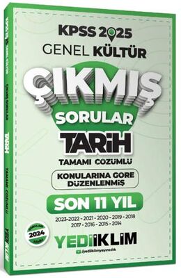 Yediiklim Yayınları 2025 KPSS Genel Kültür Lisans Tarih Konularına Göre Tamamı Çözümlü Son 11 Yıl Çıkmış Sorular - 1