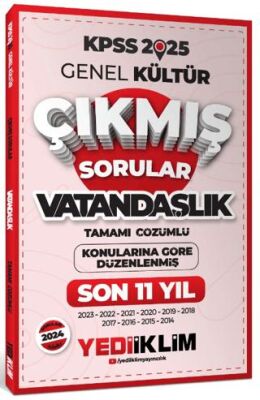 Yediiklim Yayınları 2025 KPSS Genel Kültür Lisans Vatandaşlık Konularına Göre Tamamı Çözümlü Son 11 Yıl Çıkmış Sorular - 1