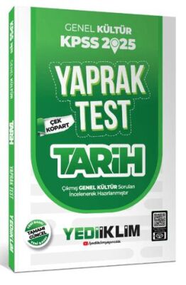 Yediiklim Yayınları 2025 KPSS Genel Kültür Tarih Çek Kopart Yaprak Test - 1