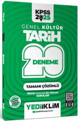 Yediiklim Yayınları 2025 KPSS Genel Kültür Tarih Tamamı Çözümlü 20 Deneme - 1