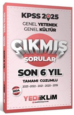 Yediiklim Yayınları 2025 KPSS Genel Yetenek Genel Kültür Son 6 Yıl Tamamı Çözümlü Çıkmış Sorular - 1