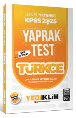 Yediiklim Yayınları 2025 KPSS Genel Yetenek Türkçe Çek Kopart Yaprak Test - 1