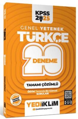 Yediiklim Yayınları 2025 KPSS Genel Yetenek Türkçe Tamamı Çözümlü 20 Deneme - 1