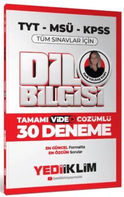 2026 KPSS MSÜ TYT Dil Bilgisi Tamamı Video Çözümlü Tüm Sınavlar için 30 Deneme - 1