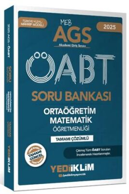 Yediiklim Yayınları 2025 MEB AGS ÖABT Ortaöğretim Matematik Öğretmenliği Tamamı Çözümlü Soru Bankası - 1