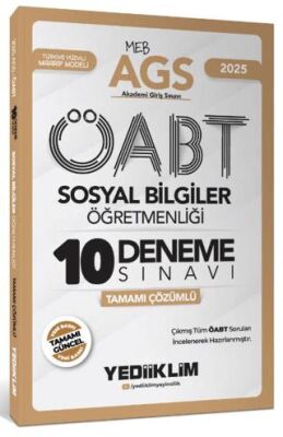 Yediiklim Yayınları 2025 MEB AGS ÖABT Sosyal Bilgiler Öğretmenliği Tamamı Çözümlü 10 Deneme Sınavı - 1