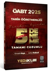 Yediiklim Yayınları 2025 ÖABT Tarih Öğretmenliği Tamamı Çözümlü Eşsiz 5 Deneme - Yediiklim Yayınları