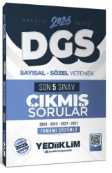2026 DGS Prestij Serisi Sayısal Sözel Yetenek Tamamı Çözümlü Son 5 Sınav Çıkmış Sorular - Yediiklim Yayınları