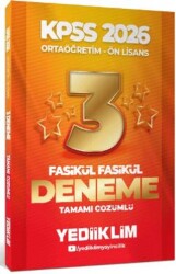 2026 KPSS Ortaöğretim - Önlisans Genel Yetenek Genel Kültür Tamamı Çözümlü 3 Yıldız Fasikül Deneme - Yediiklim Yayınları