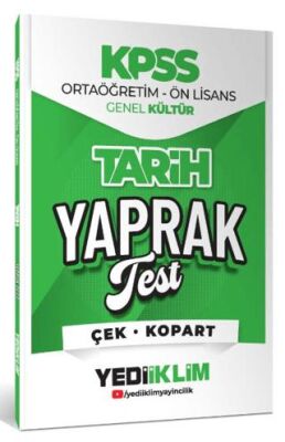 2026 KPSS Ortaöğretim-Önlisans Tarih Çek Kopart Yaprak Test - 1