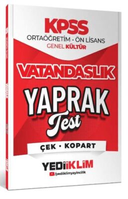 2026 KPSS Ortaöğretim-Önlisans Vatandaşlık Çek Kopart Yaprak Test - 1