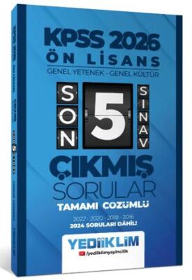 2026 Ön Lisans Genel Yetenek - Genel Kültür Tamamı Çözümlü Son 5 Sınav Çıkmış Sorular 2024 Soruları Dahil - 1