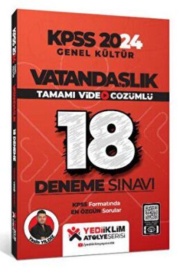 Yediiklim Yayınları KPSS 2024 Genel Kültür Vatandaşlık Tamamı Video Çözümlü 18 Deneme - 1