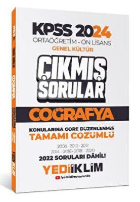 Yediiklim Yayınları KPSS 2024 Ortaöğretim-Önlisans Coğrafya Konularına Göre Çıkmış Sorular - 1