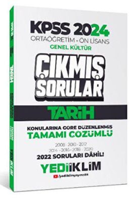 Yediiklim Yayınları KPSS 2024 Ortaöğretim-Önlisans Tarih Konularına Göre Çıkmış Sorular - 1