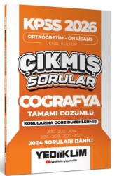 KPSS 2026 Ortaöğretim - Ön Lisans Coğrafya Konularına Göre Çıkmış Sorular 2024 Soruları Dahil - Yediiklim Yayınları