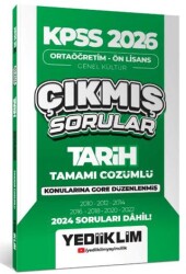 KPSS 2026 Ortaöğretim - Ön Lisans Tarih Konularına Göre Çıkmış Sorular 2024 Soruları Dahil - Yediiklim Yayınları