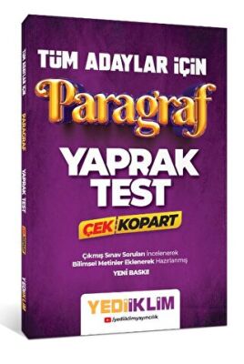 Yediiklim Yayınları Tüm Adaylar İçin Paragraf Çek Kopart Yaprak Test - 1