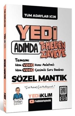 Yediiklim Yayınları Yedi Adımda Temelden Zirveye Sözel Mantık Video Konu Anlatımlı Video Çözümlü Soru Bankası - 1