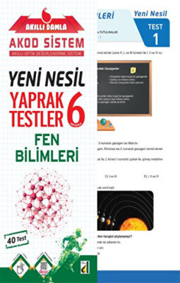 Damla Yayınevi Akıllı Damla Fen Bilimleri Yeni Nesil Yaprak Testler - 6. Sınıf - 1