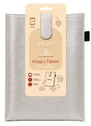 Yeni Nesil Kitap ve Tablet Çantası - Özel Deri Dokulu Gümüş - Ephesus Yayınları