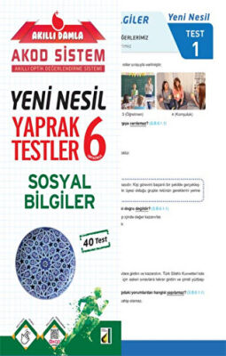 Damla Yayınevi Akıllı Damla Sosyal Bilgiler Yeni Nesil Yaprak Testler - 6. Sınıf - 1