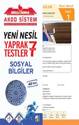 Damla Yayınevi Akıllı Damla Sosyal Bilgiler Yeni Nesil Yaprak Testler - 7. Sınıf - 1