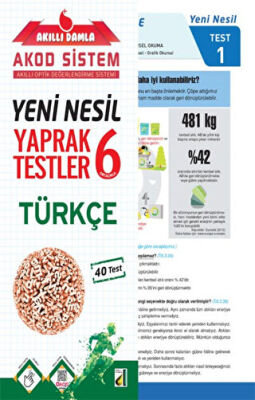 Damla Yayınevi Akıllı Damla Türkçe Yeni Nesil Yaprak Testler - 6. Sınıf - 1