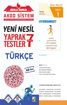 Damla Yayınevi Akıllı Damla Türkçe Yeni Nesil Yaprak Testler - 7. Sınıf - 1
